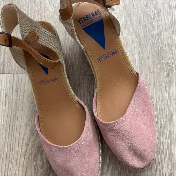 Malena Antique Pink Suede Wedge Espadrilles – Size 40 (approx. US 9) - Picture 6 of 7